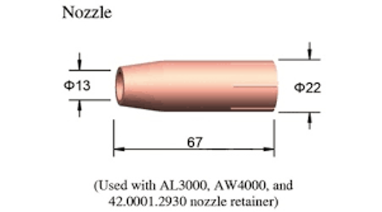 Slika PLINSKA MLAZNICA D22/13 67MM FRONIUS KOMPAT.